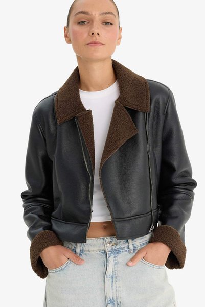 Warm Regular Fit Faux Fur Lined Coat E8541Ax25Wn
