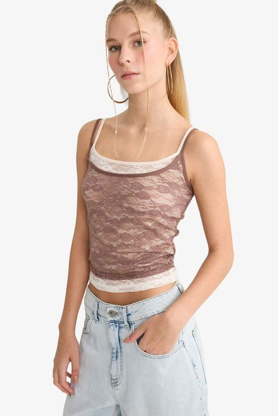 Fitted Lace Tank Top F7825Ax25Au