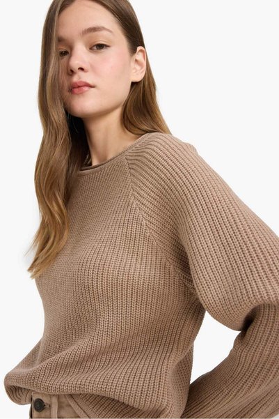 Regular Fit Long Sleeve Crew Neck Basic Plain Knit Sweater L2567Az25Wn