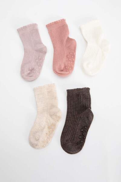 5-Pack of Cotton Long Socks for Baby Girl A7564A5Ns