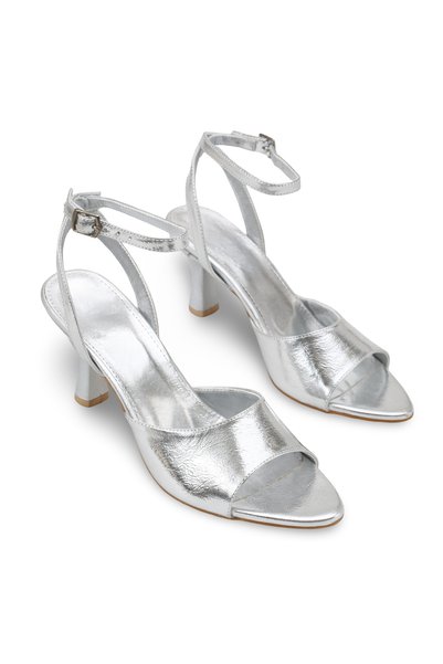 Leda Gioia Women's Thin Heeled Shoes 001265 Silver