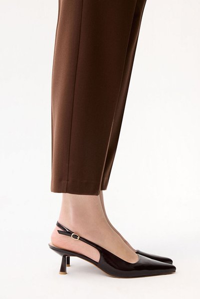 Leather Open Back Shoes