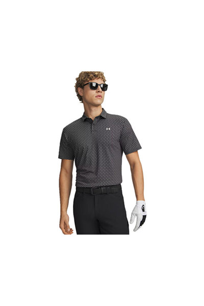 Ua T2G Printed Polo Men's Casual Polo Shirt 6012304-001 Black