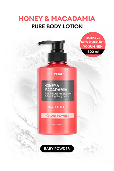Хидратантен и хранлив лосион за тело KUNDAL Honey& Macadamia Pure Body Lotion 500ml (Baby Powder)