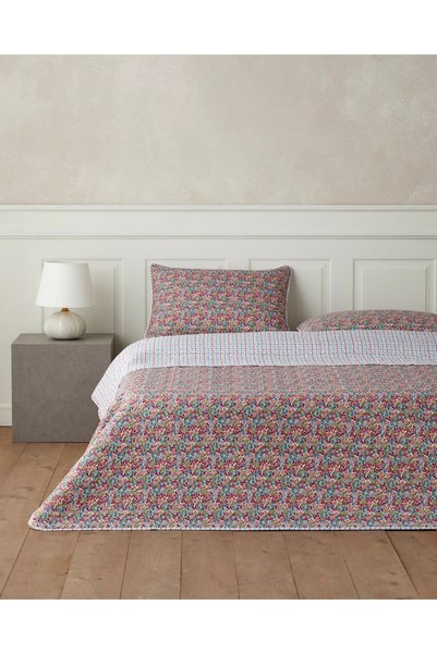 Cherry Plaid Single Bedspread Set 160X220 cm Fuchsia