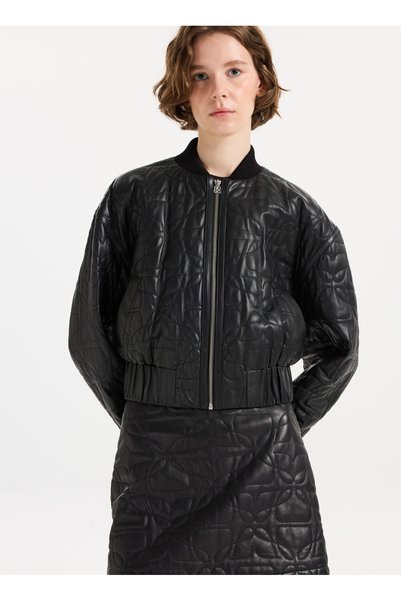 Black Women's Leather Jacket 50542331