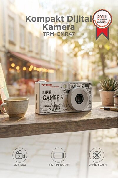 Life дигитална камера за селфи, видео, влог, мини фотоапарат CMR47 сива