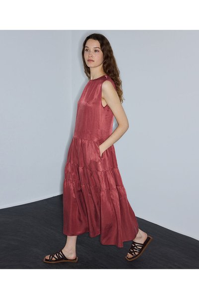 Midi Dress with Shirring