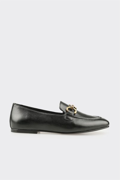 Black Leather Women's Casual Shoes