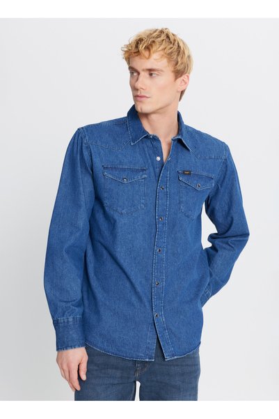 Regular Fit Blue Men's Denim Shirt Ml241513927 Blue Denim Shirt