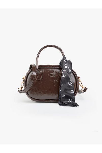 Wrinkled Textured Brown Shk289 Faux Leather ,Zippered,Single Compartment,Hand,Arm and Shoulder Bag