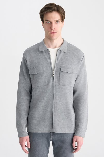 Slim Fit Gray Wool Jacket