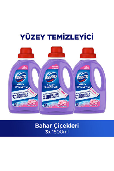 Средство за чистење површини со мирис на пролетни цвеќиња 1500 ml x3