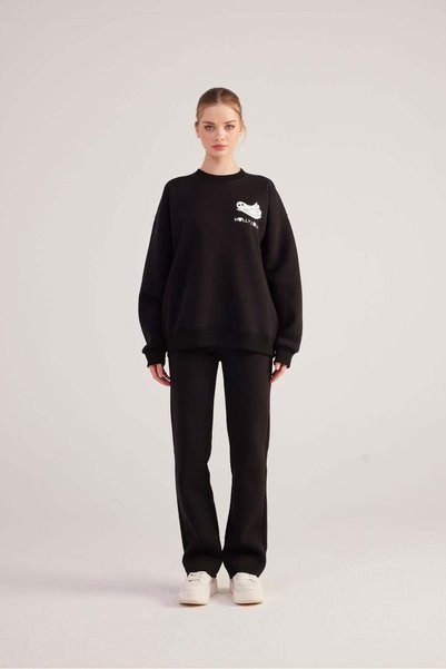 Oversize Kesin Unisex Ghosting Sweatshirt Black