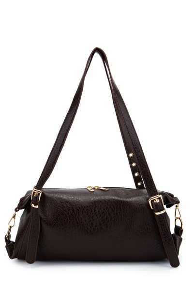Belt Zaral Women's Sleeve with Strap Detail Bag Si Brown