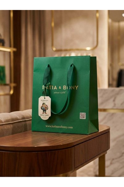 Katia & Bony Premium Printed Kraft Medium Size Gift Bag Pieces – Luxury Presentation Series Green
