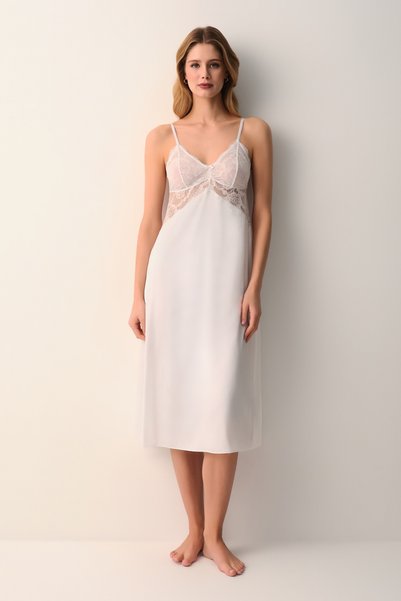 Vivienne Lace Piece Long Nightgown