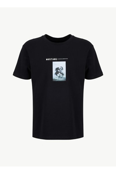 Black Men's Relaxed Printed T-Shirt M6Sm-Tst1591