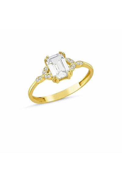 Сребрен прстен 925 со багет и 14K позлата