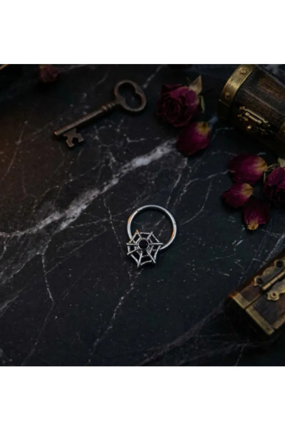 Прстен за септум со пајажина, прстен за нос, Daith, Helix, обетка, Tragus, Smiley, Conch пирсинг