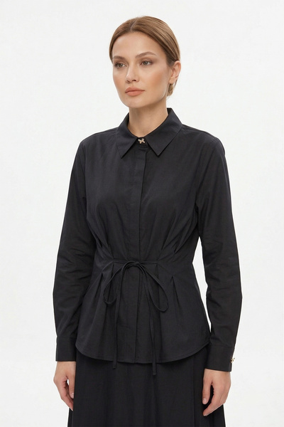 Lacing Detailed Shirt 19515 Black