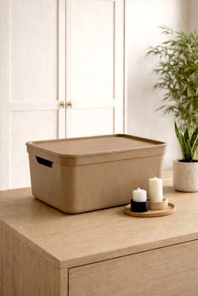 Aura Multi-Purpose Storage Container with Lid Closet Organizer Box - Toy Storage Basket 17 Liters