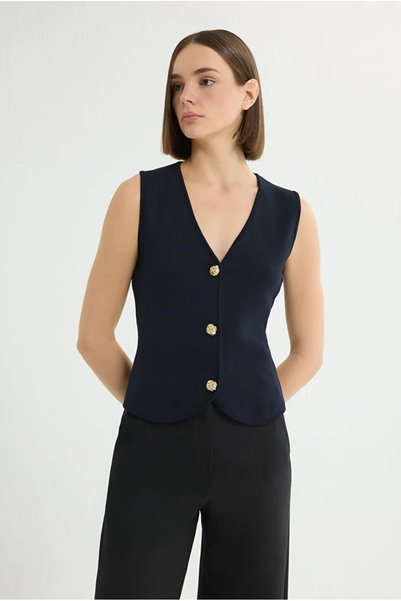 V-Neck Knit Vest