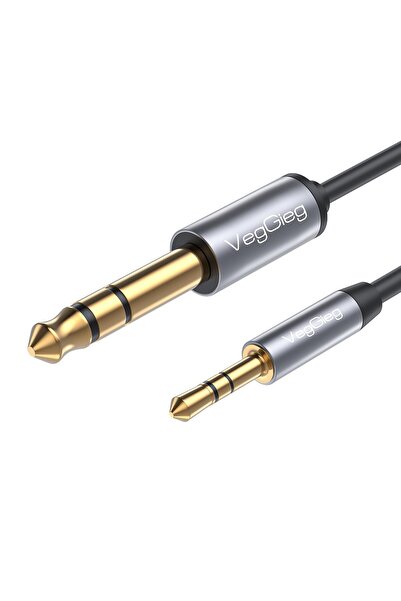 3.5mm до 6.35mm стерео Trs аудио кабел за инструмент и засилувач