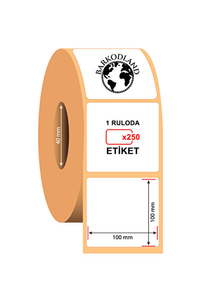 Термална етикета 100x100, ролна од 250 парчиња – Баркод етикета за карго – Е-трговија и етикета за пратки