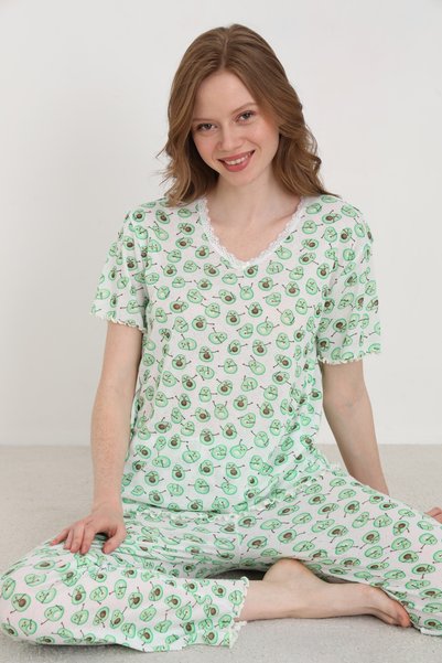 Jacquard Viscose Lace Women's Pajama Set