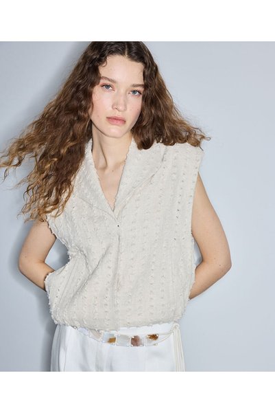 Padded Raw Edge Vest