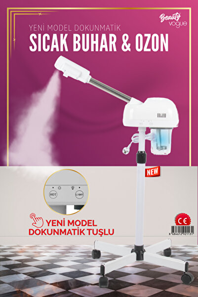 Стоечка машина за топла пареа за лице со озон Hot Vapour увезена со екран на допир