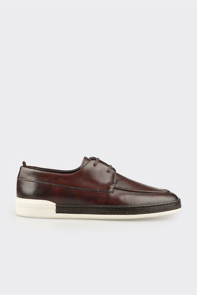 Brown Leather Men's Casual Shoes
