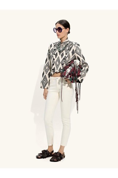 Women's Diamond Patterned Jacquard Jacket
