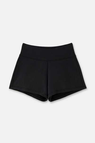 Black Ribbed Modal Blend Shorts
