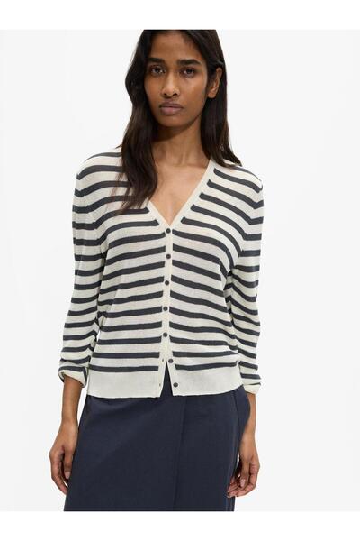 Women's Striped Knitted Cardigan