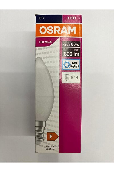 VALUE CLB60 7.5W/865 FR E14 (мат) СИЈАЛИЦА ПАКУВАЊЕ ОД 10