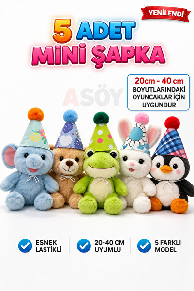 Мини капа за играчки, за забава, 8cm 5 парчиња со ластик