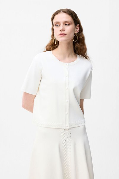 Button-Front Knit Cardigan
