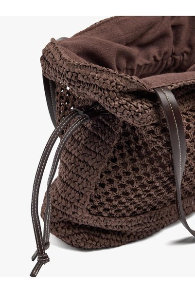 Women's Straw Patterned Shopper Bag
