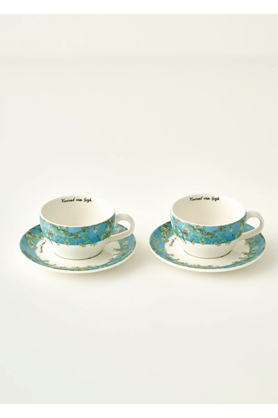 Van Gogh Almond Blossom Set of 2 Teacups Turquoise (270 Cc)