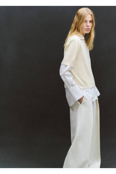 Wool Sweater with Short Sleeves