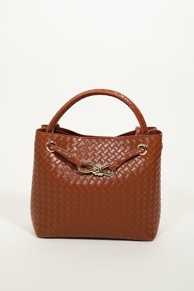 Women's Venty Tan Color Gold Buckle Hand and Shoulder Bag