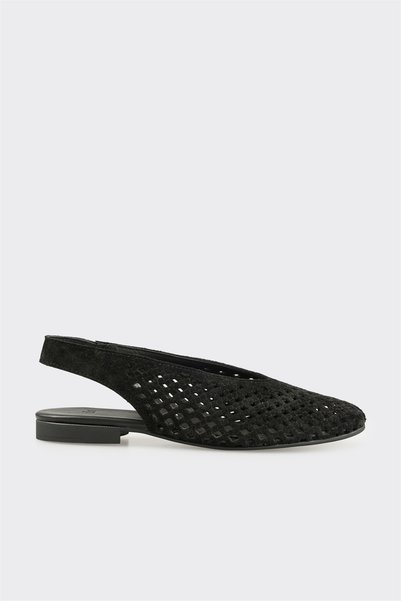 Black Leather Women's Casual Shoes