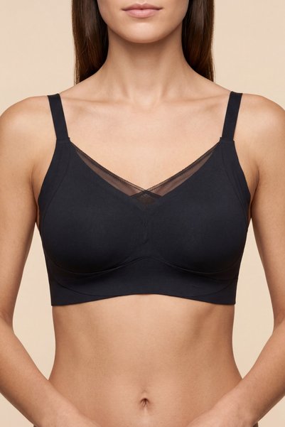 Wireless Seamless Laser Cut Padded Bra Cc419 Black