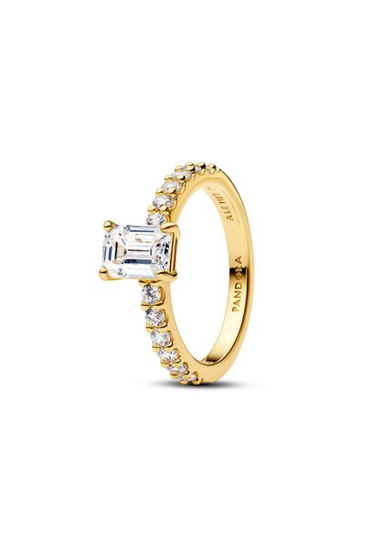 Sparkling Rectangular Stone Ring