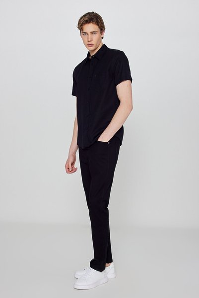 Cotton Arizona Straight Fit Stretchy Jean Denim Trousers with Pockets