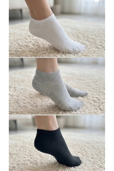 3-Piece Cotton Women's Booties Socks Set