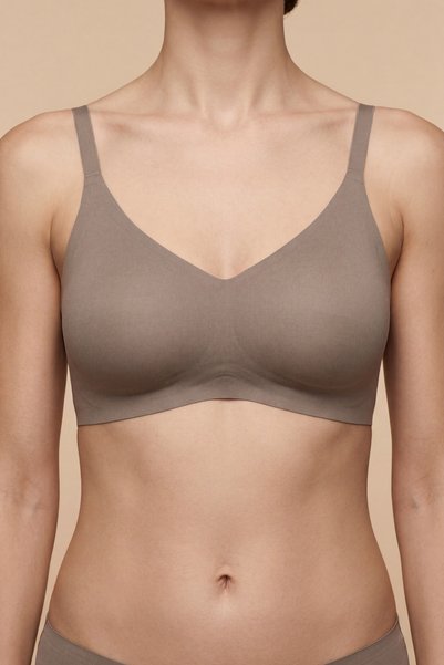 Wireless Seamless Laser Cut Padded Bra Cc415 Stone