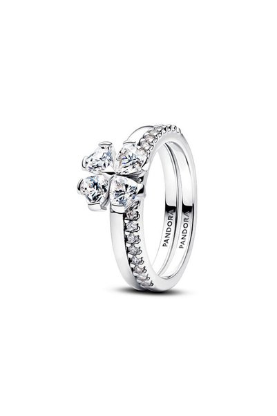 Sparkling Lucky Clover Detachable Ring